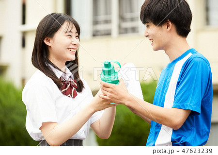 高校生 学校生活 部活の写真素材
