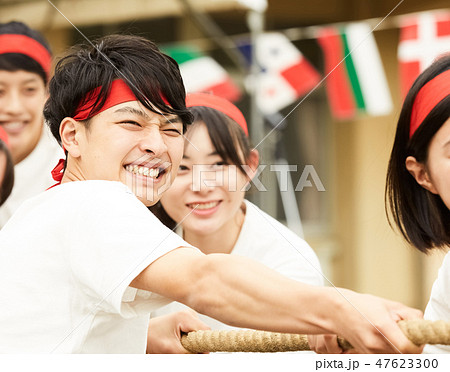 高校生 体育祭 運動会の写真素材