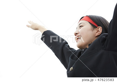 高校生 学校生活 応援団の写真素材