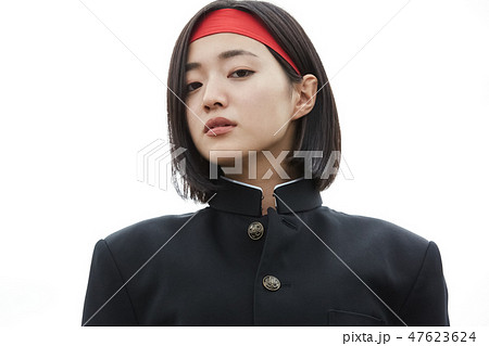 高校生 学校生活 応援団の写真素材