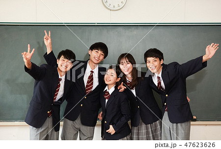 高校生 学校生活の写真素材