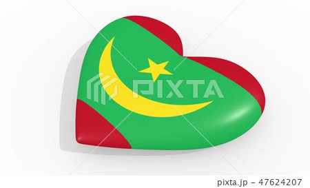 Heart in colors and symbols of Mauritania, loop Heart in colors and symbols of Mauritania, loop 47624207