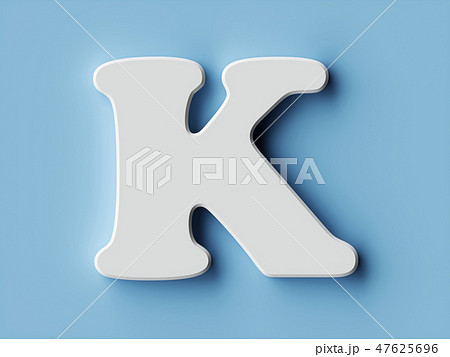 White Paper Letter Alphabet Character K Fontのイラスト素材