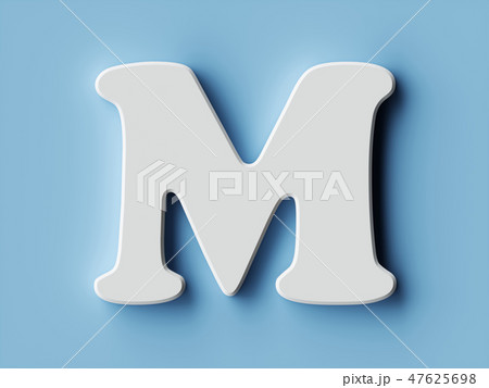 White paper letter alphabet character M font White paper letter alphabet character M font 47625698