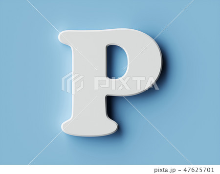 White paper letter alphabet character P font White paper letter alphabet character P font 47625701