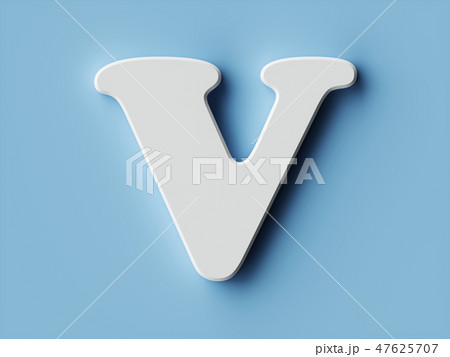 White paper letter alphabet character V font 47625707