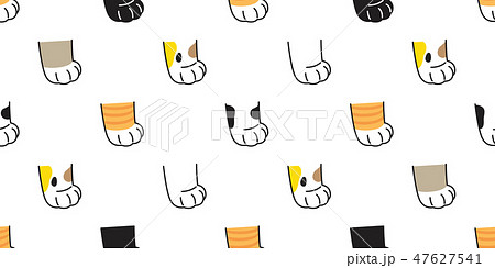 cat paw seamless pattern vector kitten breed 47627541