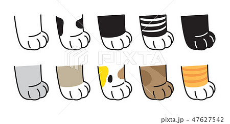 cat paw vector kitten breed icon logo calico 47627542