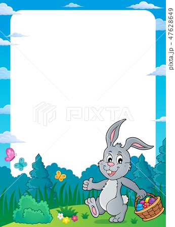 Frame with Easter rabbit thematics 2 47628649