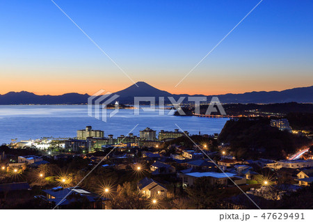 湘南江の島_富士山夕景 47629491