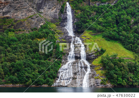 Waterfall Friaren Geiranger fjord. Waterfall Friaren Geiranger fjord. 47630022
