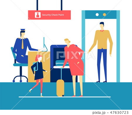 At the airport - flat design style colorful illustration 47630723