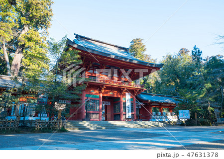 香取神宮 楼門 早朝 千葉県香取市 19年1月現在の写真素材