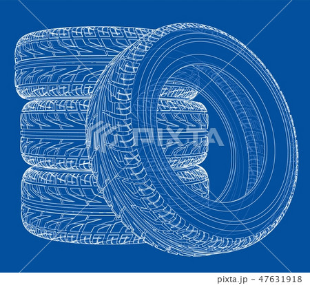 Car tires concept. Vector rendering of 3d Car tires concept. Vector rendering of 3d 47631918
