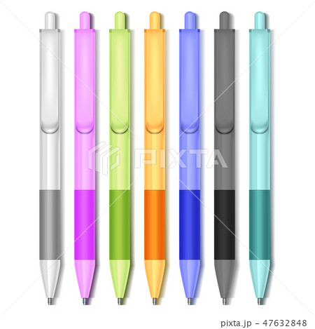 Colored Pens Isolated Set in Realistic Style 47632848