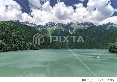 Beautiful Mountains surrounding Ritsa Lake in an Abkhazia Beautiful Mountains surrounding Ritsa Lake in an Abkhazia 47633495