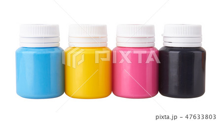 Color gouache jars and color acrylic paints 47633803