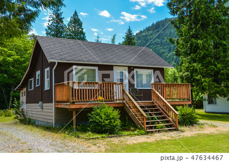 Detached house with big patio on country side in British Columbia, Canada 47634467