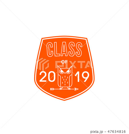 emblem logo of a graduating class in 2019 emblem logo of a graduating class in 2019 47634816