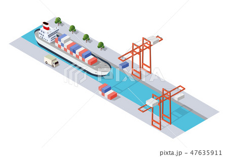 Isometric City industrial dock Isometric City industrial dock 47635911