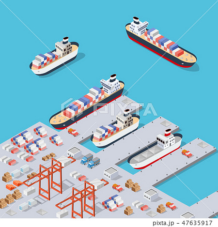 Isometric City industrial dock 47635917