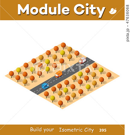 Isometric autumnal city Isometric autumnal city 47636068