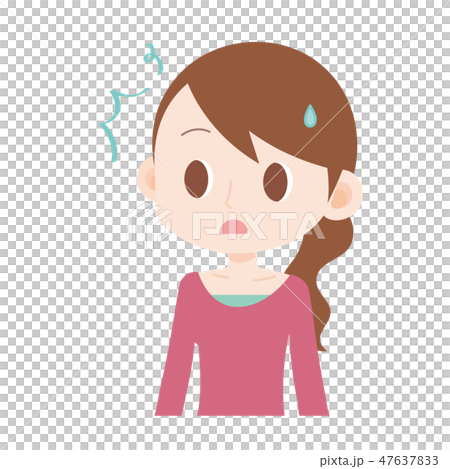 Young brown hair woman Surprised and drawn 47637833