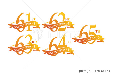 Ribbon Anniversary Template Set 47638173
