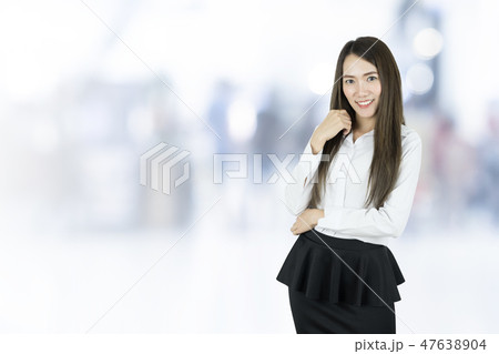 Smiling Asian Caucasian Business Woman. Smiling Asian Caucasian Business Woman. 47638904