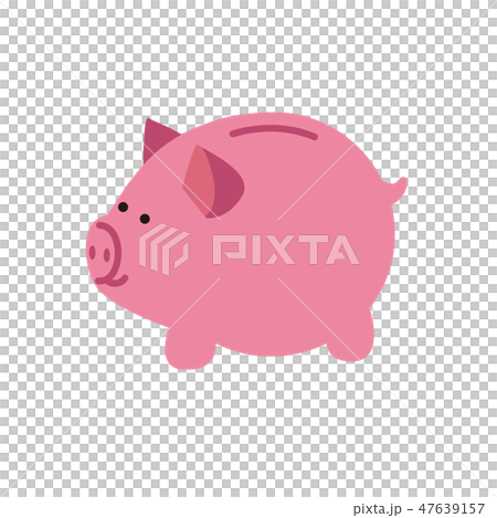 ぶた貯金箱 イラスト 貯金 お金 お小遣い へそくりのイラスト素材