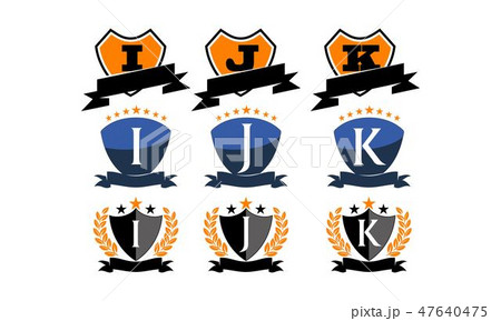 Emblem Star Ribbon Shield Initial Set Emblem Star Ribbon Shield Initial Set 47640475