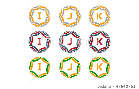 Ribbon Circle Star Initial Set 47640763