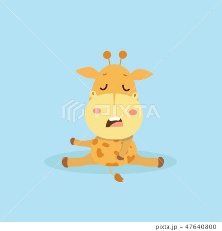 Cute giraffe cartoon on pastel background. 47640800