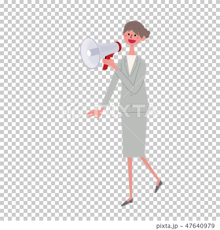有擴音器大聲呼喊銷售例證的婦女 47640979