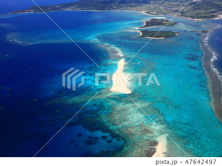 久米島ハテの浜の空撮 47642497