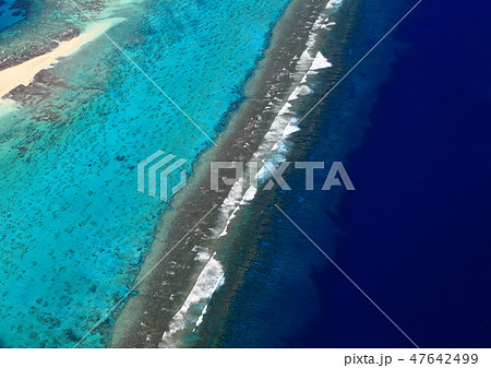 久米島ハテの浜の空撮 47642499