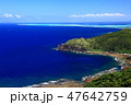 久米島比屋定バンタから見た球美の海とハテの浜 47642759