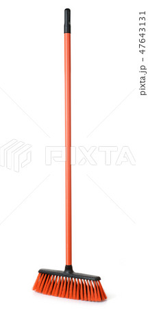 Red plastic broom 47643131