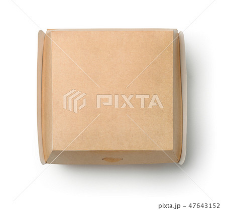 Top view of closed blank burger box 47643152