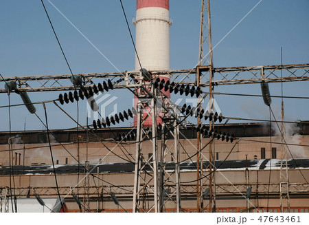 Thermal power station in sky background. 47643461