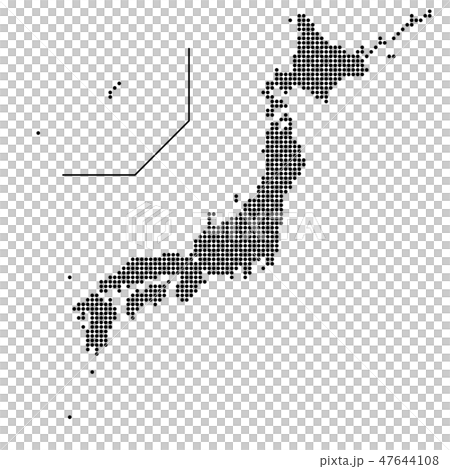 Japan Map Dot Map 47644108