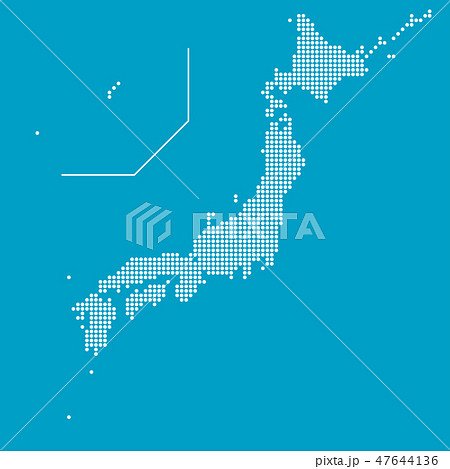 日本地図 ドット地図のイラスト素材