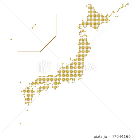 日本地図 ドット地図のイラスト素材 47644160 Pixta