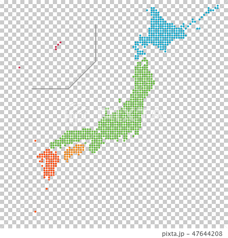日本地図 ドット地図 日本地図 ドット地図 47644208