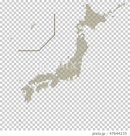 日本地図 ドット地図 日本地図 ドット地図 47644235