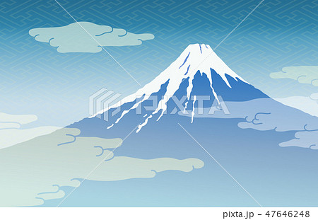 富士山と雲のイラスト素材