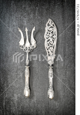Vintage silver cutlery Kitchen utensils knife fork 47646731