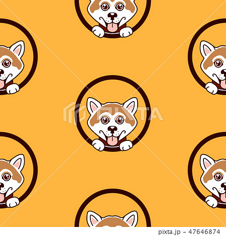 Shiba inu dog pattern vector background. Shiba inu dog pattern vector background. 47646874