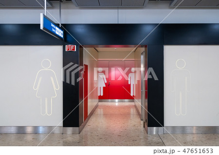Public WC interior in the airport 47651653