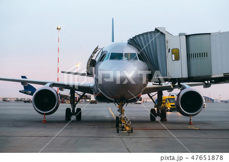 Airport with planes on the runway 47651878